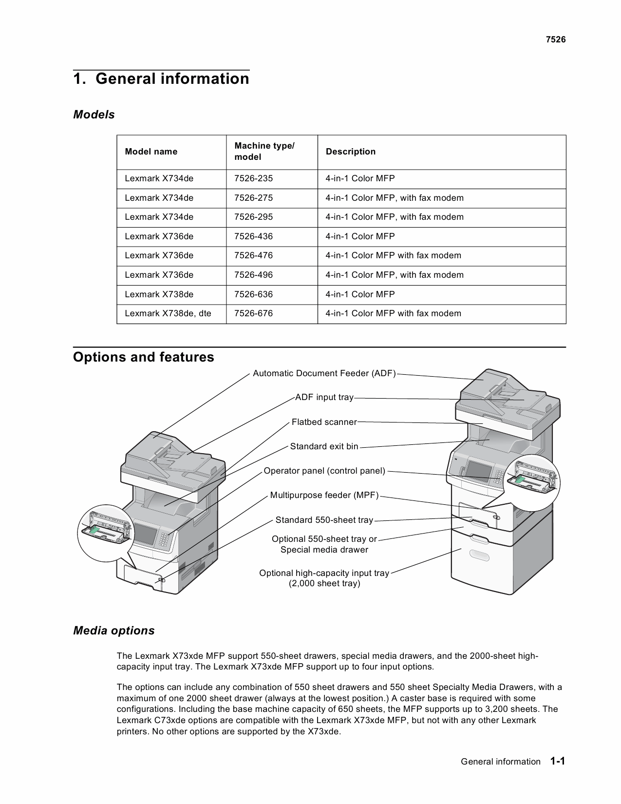 Lexmark X X734de X736de X738de X738dteMFP 7526 Service Manual-2